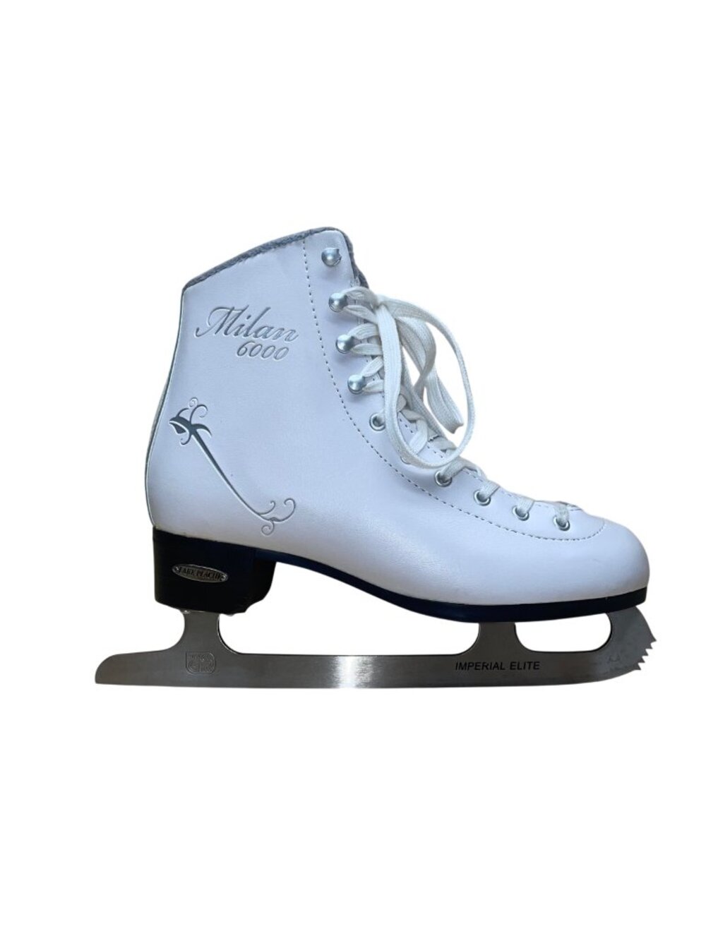 Lake Placid Women’s White Leather Imperial Elite Blades Ice Skates Size 7